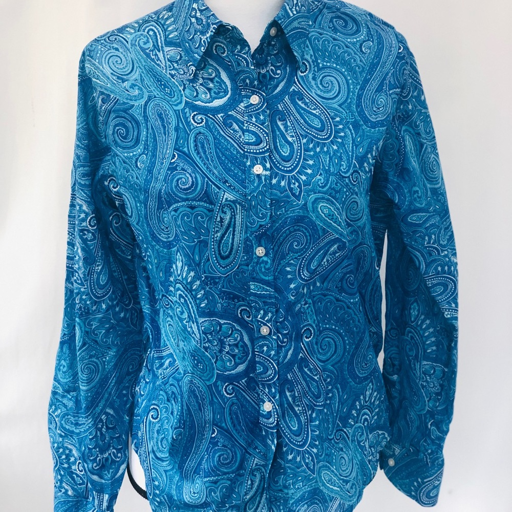 Lauren Ralph Lauren PL100% cotton paisley shirt - Picture 2 of 8